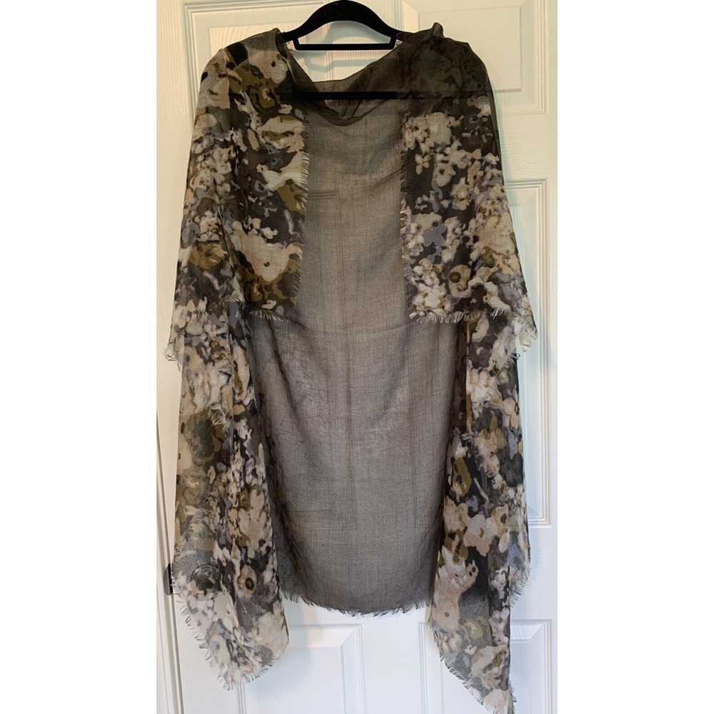 Johnston And Murphy Women's Oversized Scarf Wrap Shawl Semi Sheer Floral 42x52